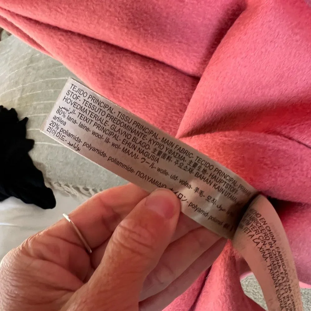 Massimo Dutti Chlotes Peach Wool Long Coat - Picture 14 of 15